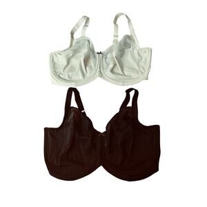 Lot Of Lilyette Enchantment Women’s Minimizer Bras 40DDD Ivory&Black Underwire